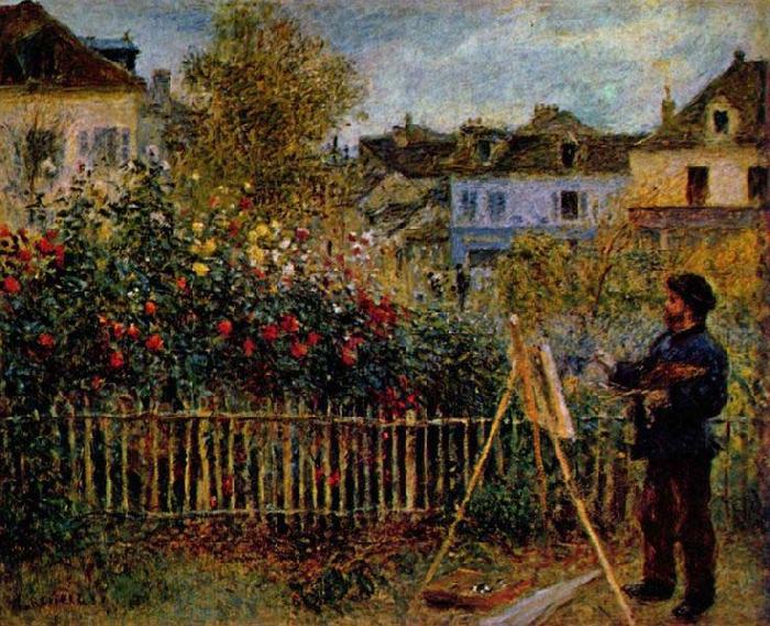 Pierre-Auguste Renoir Claude Monet Painting in His Garden at Argenteuil, Sweden oil painting art